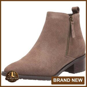 Waterproof Suede Ankle Boots with 1.75" Heel, Square Toe
